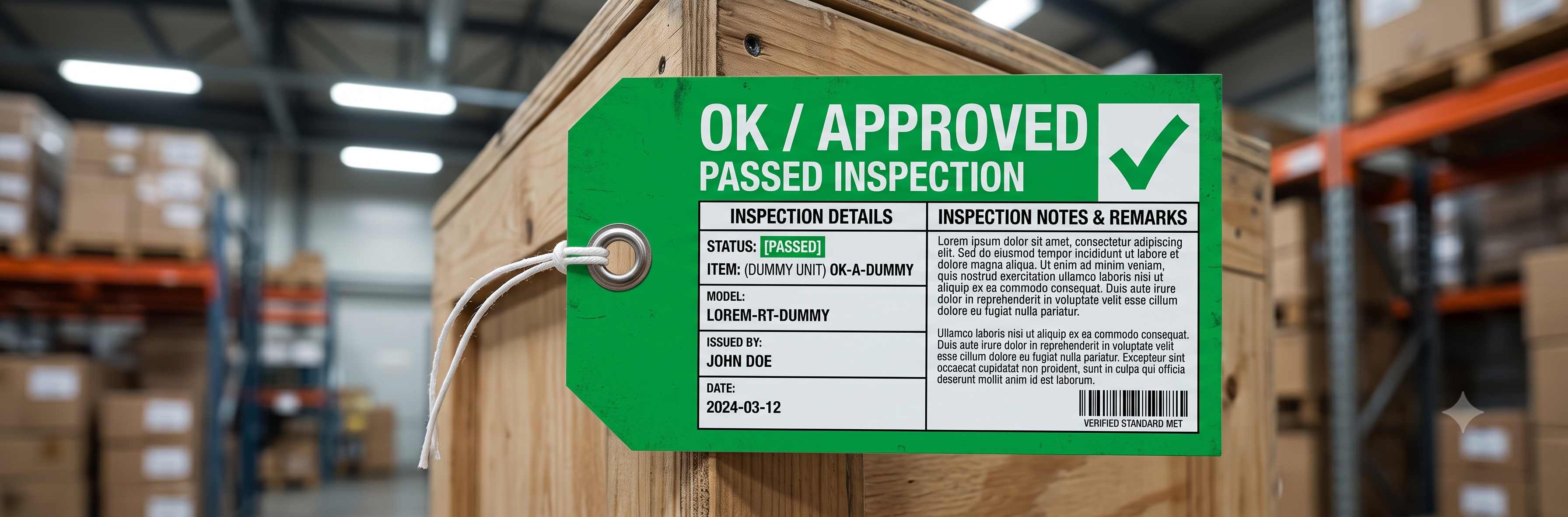 Ok/ Approved Tag